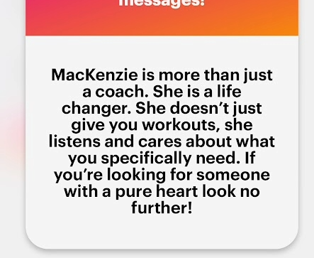 Client testimonial message