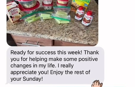 Client testimonial message