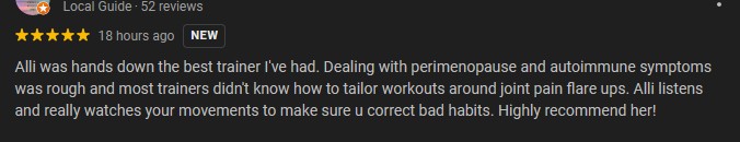 Google review from Brena