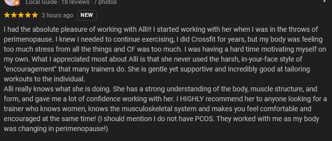Google review from Monica
